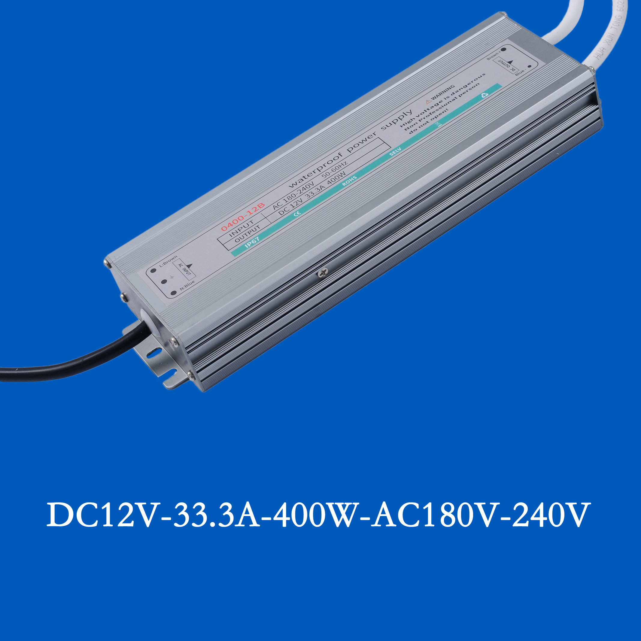 100W IP67 2 Years Warranty Aluminum Case Waterproof Signage Billboard DC12V 8.33A LED Transformer